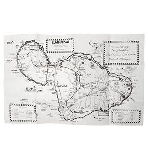 Vintage Hawaii Map Luana Kai Resort Maui Island Tropical Waipuilani Beach 1980s